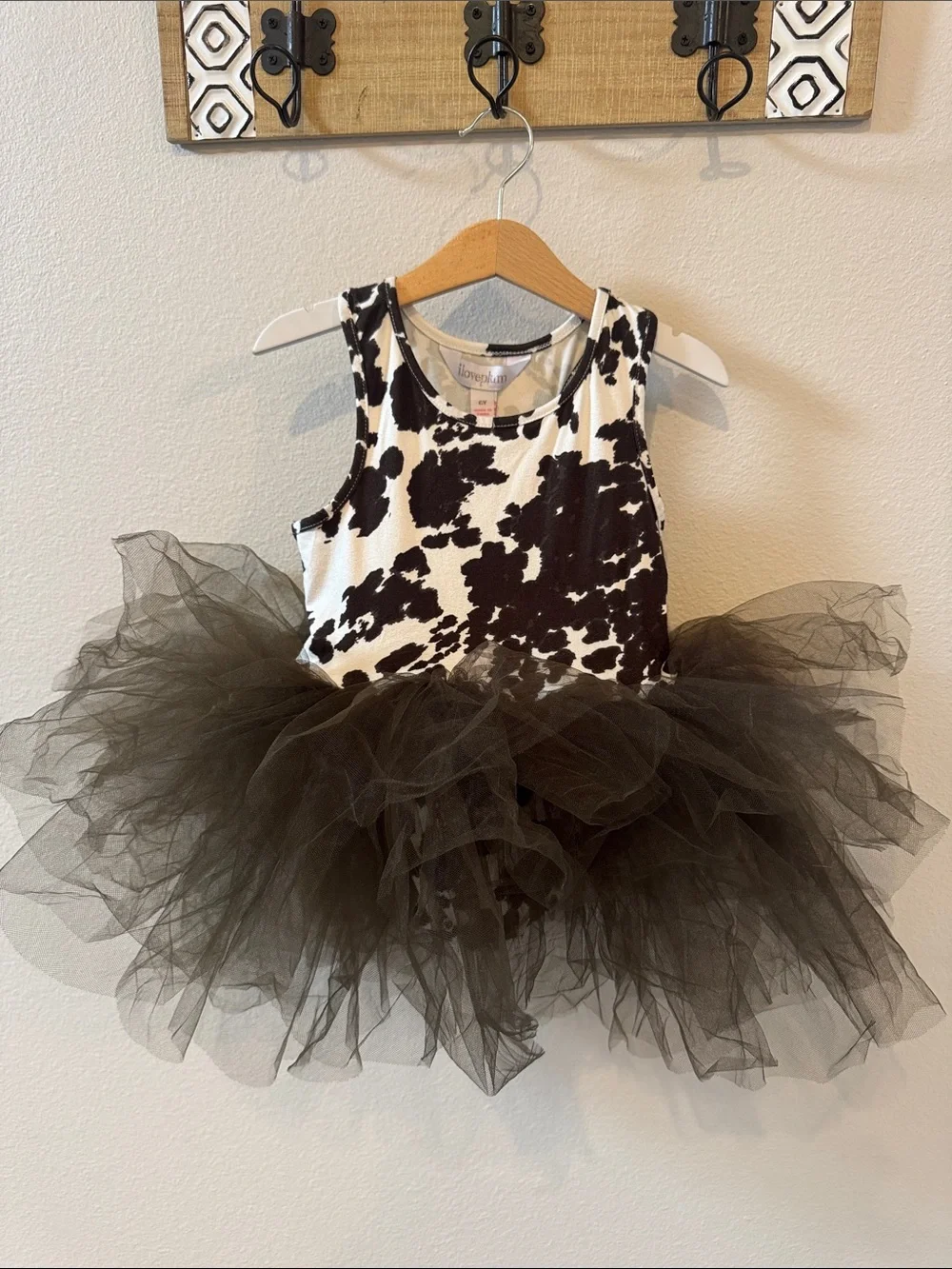 NWT 6Y iloveplum B.A.E. Tutu Dress | Suede Bessie Cow Print!